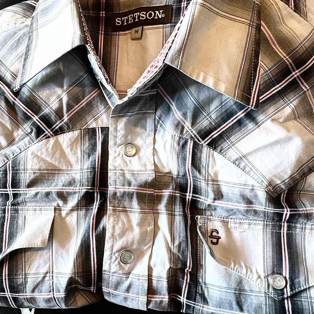 Stetson Red and Black Plaid Shirt